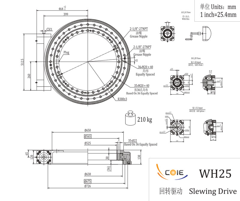 WH25 Single Worm Slewing Drive